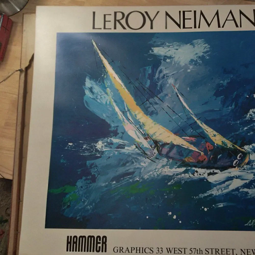 Vintage LeRoy Neiman Hammer Sailing Boat 1978 Print Lithography Original